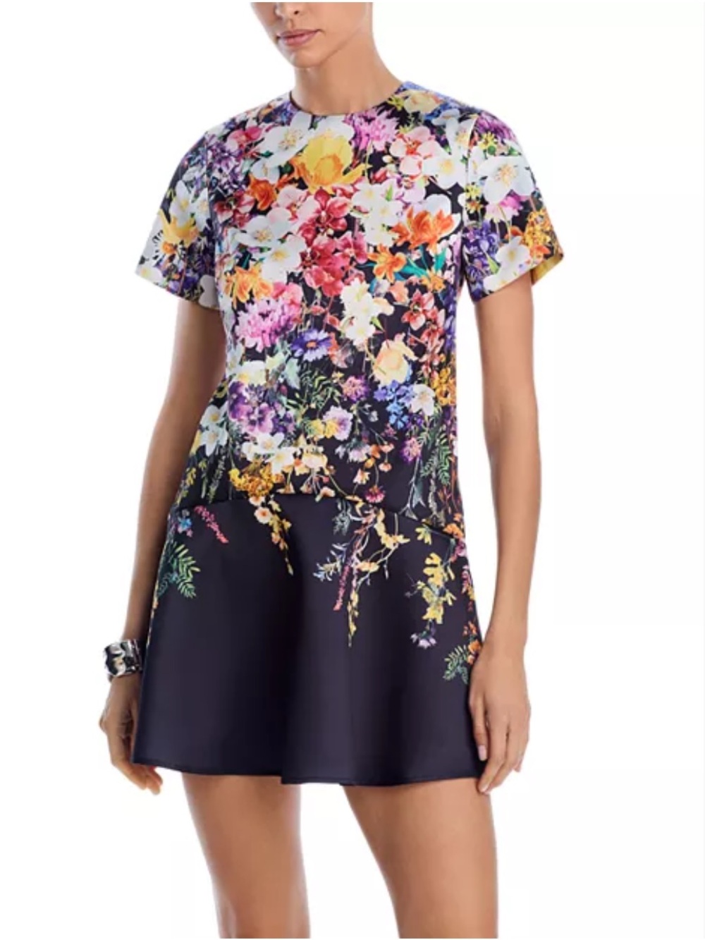 Aqua Placed Floral Drop Waist Mini Dress- Bloomingdale’s Exclusive